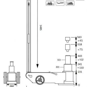 Vérin hydraulique pneumatique 80T – 50T