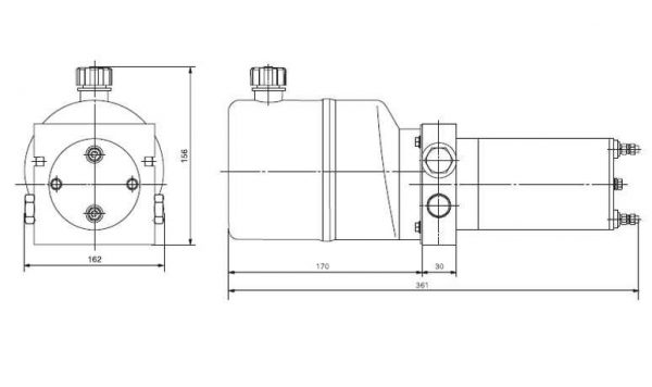 Pompe hydraulique bidirectionnelle 12V 0.8kW