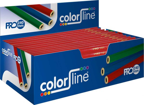 Crayon de menuisier “type 119”, forme ovale, laqué rouge – 24 cm – par 100 pcs