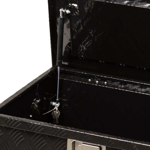 Boîte de rangement plaque à carreaux extra large enduite noire