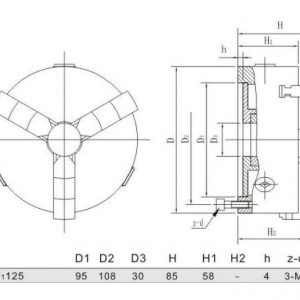 Mandrin auto-centrant 3 mors 125mm