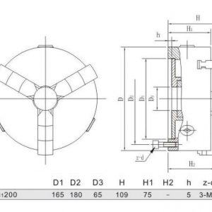 Mandrin 3 mors auto-centrant 200 mm