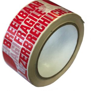 Tape d’emballage PVC avec impression “FRAGILE” – 50 mm x 66 m