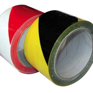Tape de signalisation PVC rouge et blanc – 50 mm x 33 m