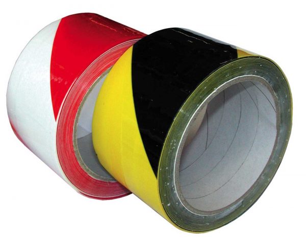 Tape de signalisation PVC rouge et blanc – 50 mm x 33 m