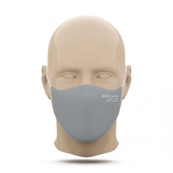 SecurX masque textile – GREY –  (2 couches) Oeko-Tex