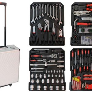 Ensemble d’outils dans chariot en aluminium 186 pcs